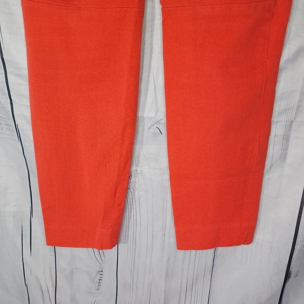 J. Crew Coral Red City Fit Stretch Ankle Cropped Classic Preppy Pants